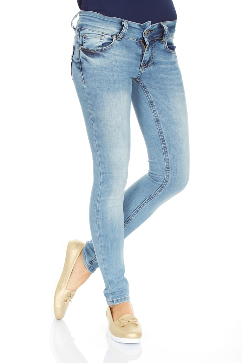 Stacked hem denim